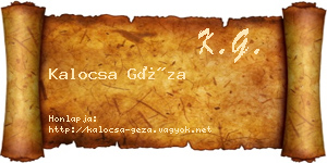 Kalocsa Géza névjegykártya