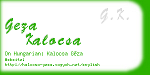 geza kalocsa business card