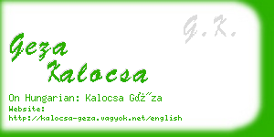 geza kalocsa business card